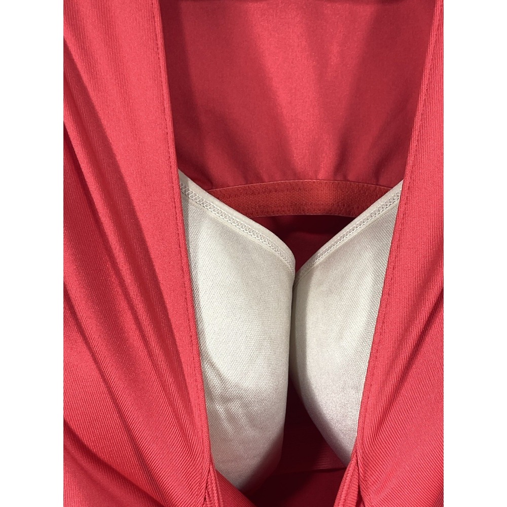 Athleta Side Ruched Racerback Tank Top, Built In Bra, Red Women's Size 38B Gym - Picture 8 of 16